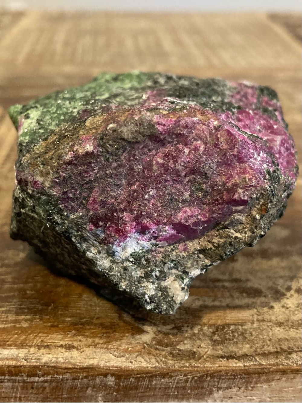 Multicolored Green Purple and Black Stone Rock Chunk Ruby in Zoisite (Anyolite) - Picture 7 of 15